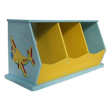 3 Kabinet Kotak Mainan Kanak-Kanak Biru